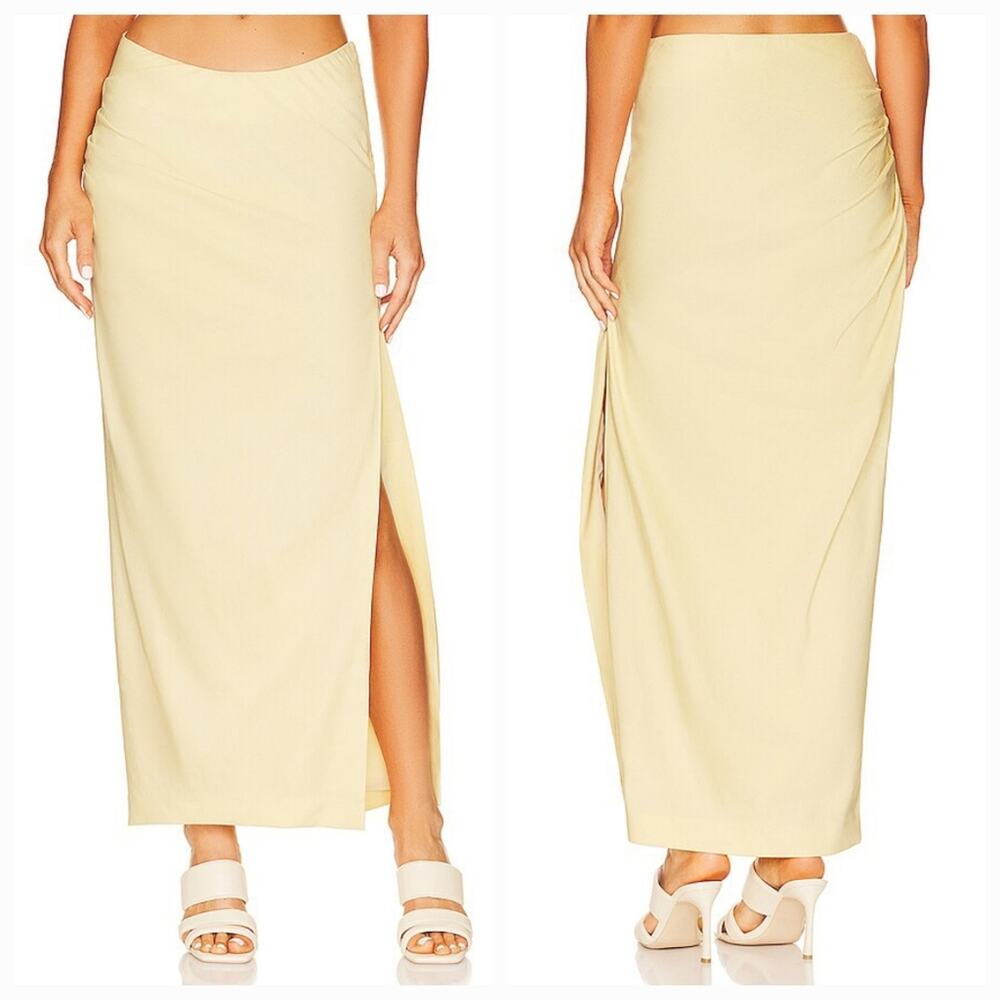 LPA Lucia Maxi Skirt in Banana Creme